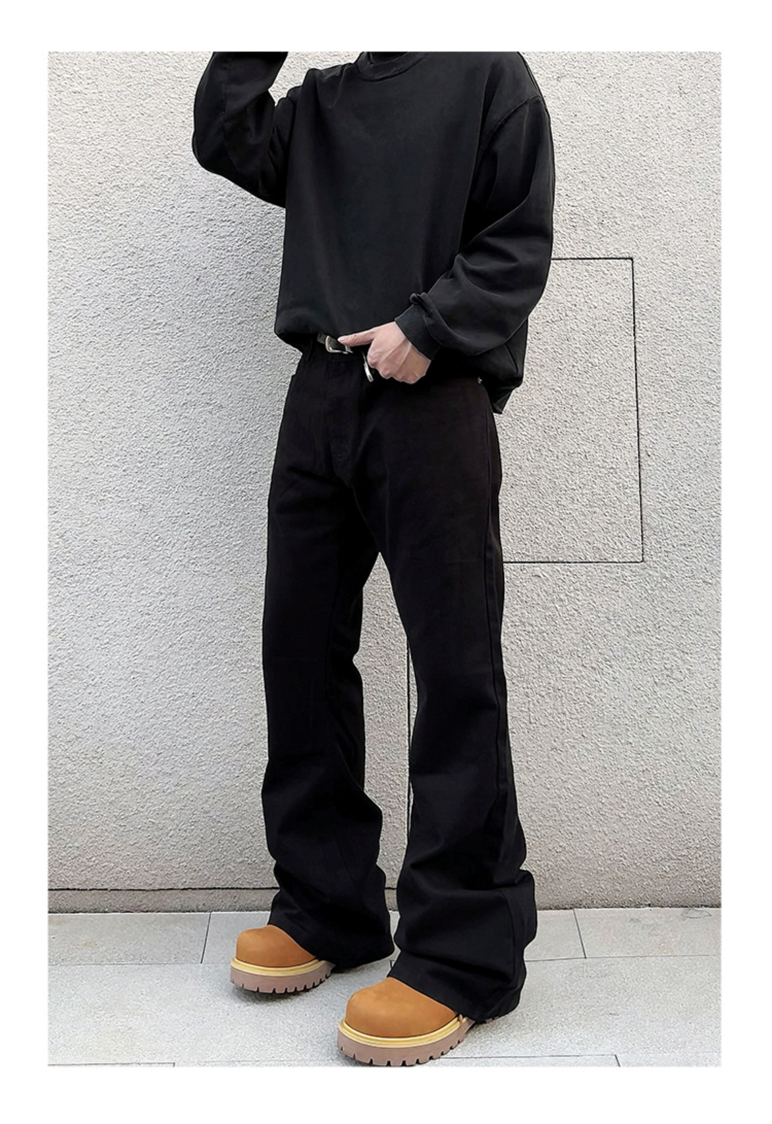 Jean Black Stacked Flared Jeans Size US 32 / EU 48 - 4 Thumbnail