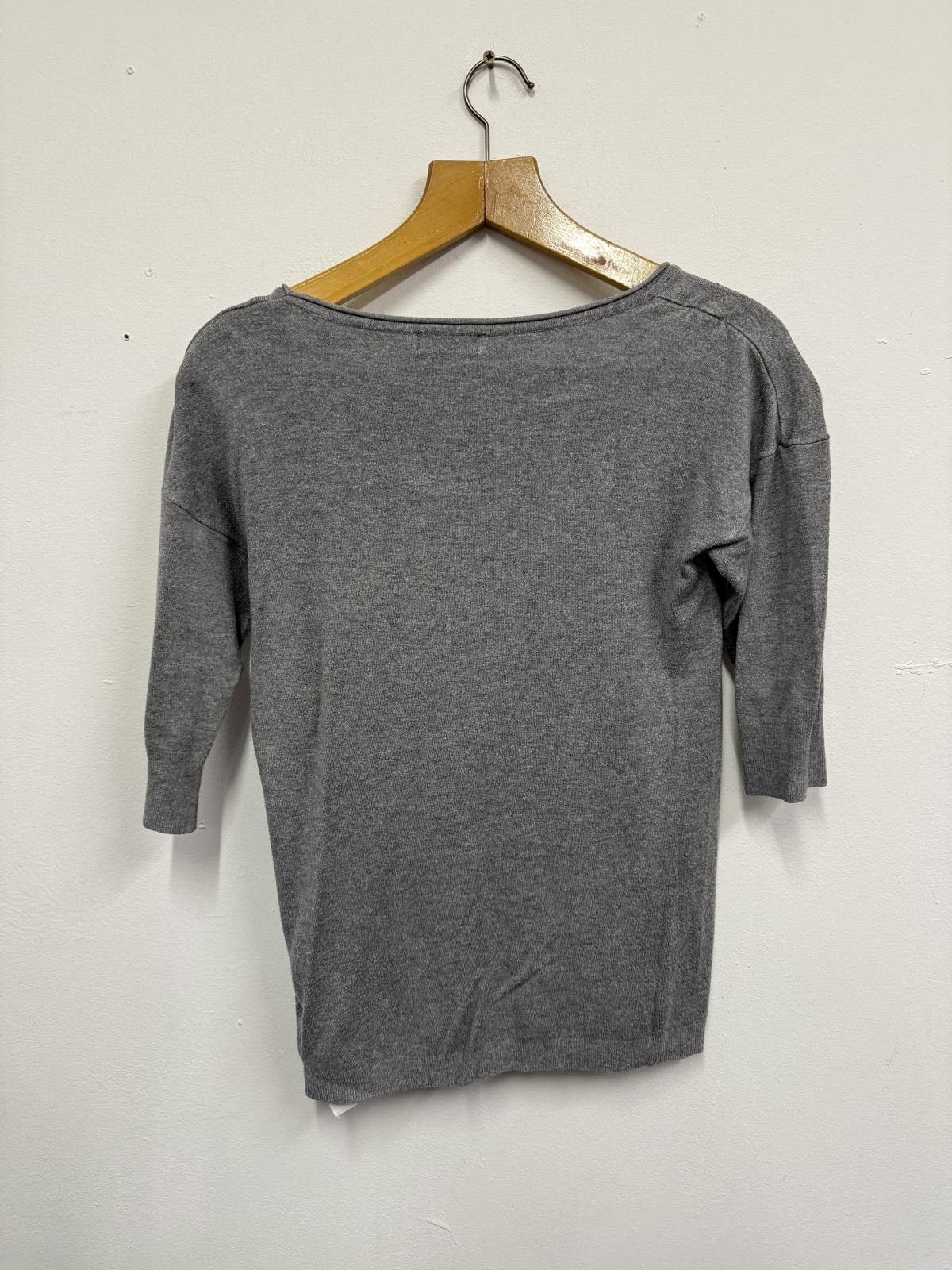 Guess Guess LA Grey Knit Top with Studded Logo Size XS / US 0-2 / IT 36-38 - 2 Thumbnail