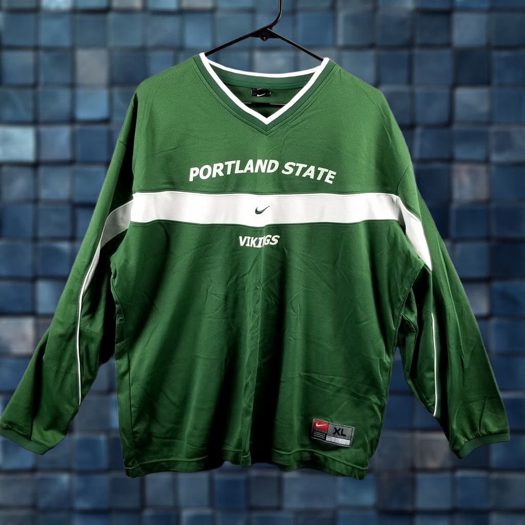 Nike Nike Portland State Jersey T-Shirt Men XL Green Swoosh Logo Center Swoosh Team Issue 2000s Short Sleeve Crew Neck Reg Adult XL Mens Size US XL / EU 56 / 4 - 1 Thumbnail