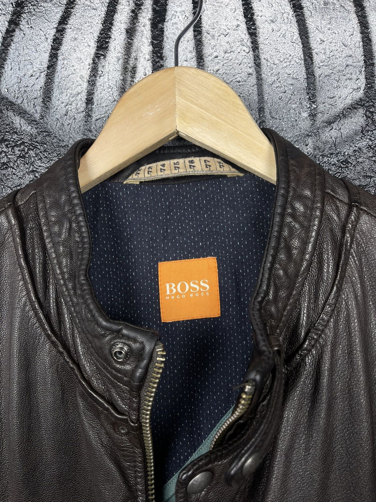 Hugo Boss Hugo Boss Orange Utility Leather Jacket Men’s Size 52 Size US L / EU 52-54 / 3 - 11 Thumbnail