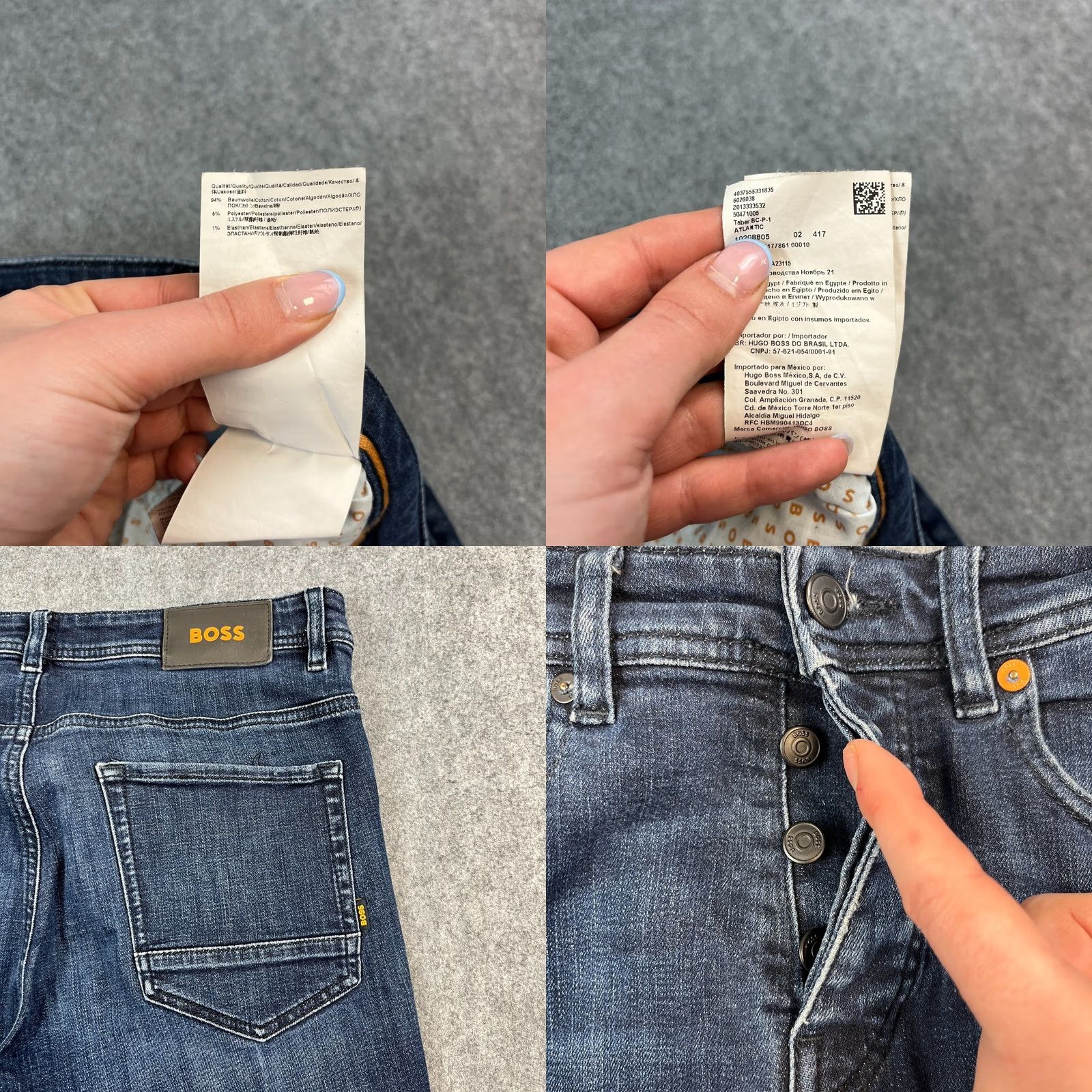Hugo Boss HUGO BOSS Jeans Slim Tapered 32 Dark Wash Blue Stretch Whiskers Taber Jeans Mens 32 in Denim Slim 5-Pocket Design Modern Authentic Fashion Vintage: No Size US 32 / EU 48 - 9 Thumbnail