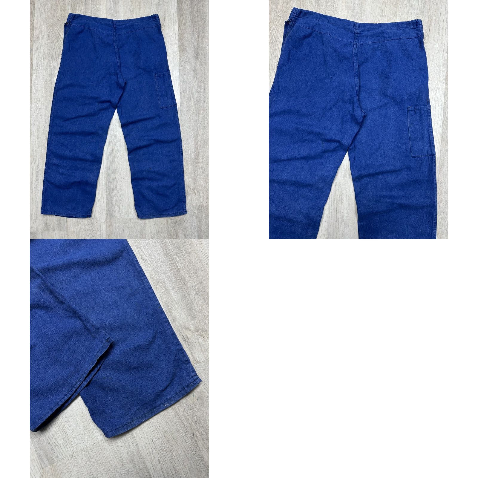 Vintage VINTAGE Le Laboureur Workwear Pants Men Vintage Sanfor Distressed Blue Cotton 32x30 Inseam 30 24 cm Waist 44 cm Waist band 44 cm 48 32 100 cm etc Size US 32 / EU 48 - 8 Thumbnail