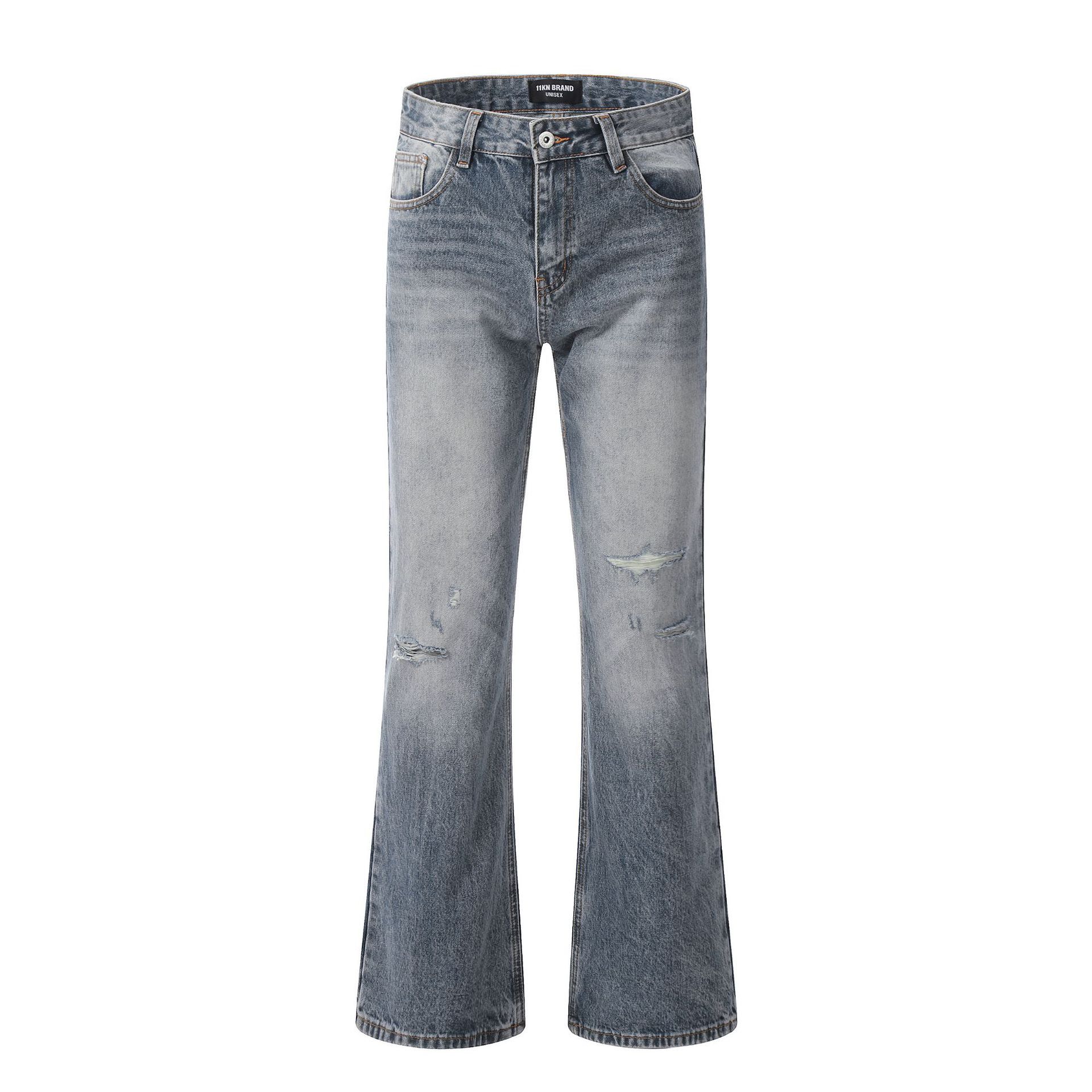 Japanese Brand × Jean American high street washed flared ripped jeans Size US 32 / EU 48 - 1 Thumbnail