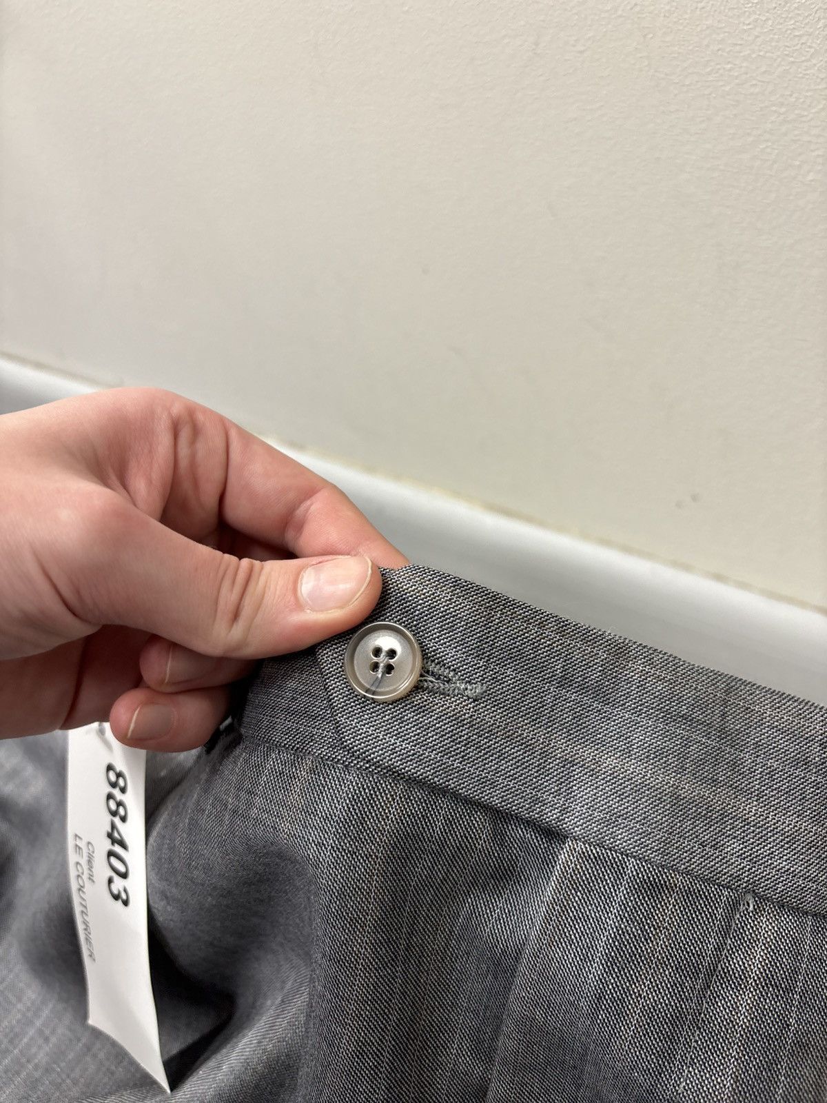 Other Bespoke Dormeuil Men’s 2-Piece Grey Pinstripe Wool Suit Size 52R - 17 Thumbnail