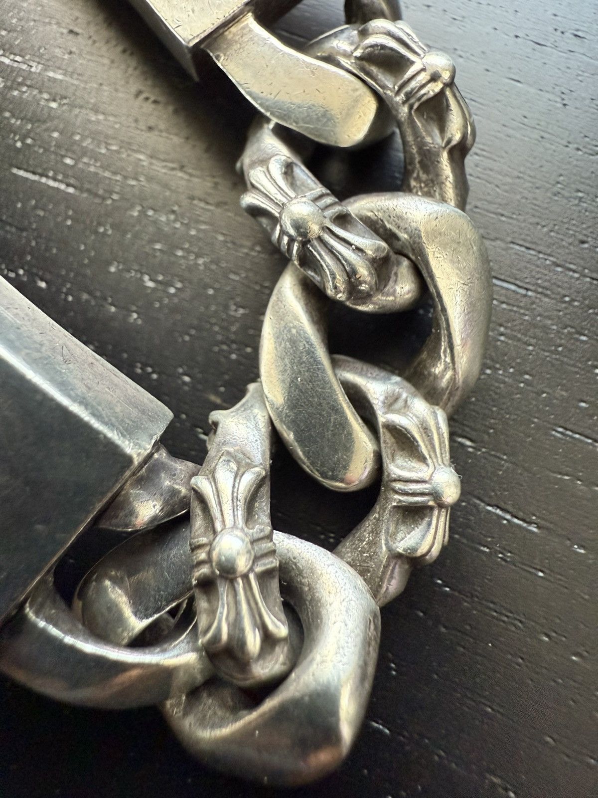 Chrome Hearts DOUBLE ID DIAMOND FLORAL HEART DAGGER FANCY 8 LINK Size ONE SIZE - 4 Thumbnail