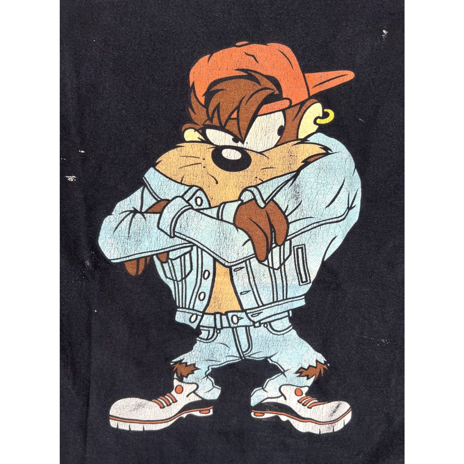Vintage VINTAGE Neff T-Shirt Mens Large Black Taz Looney Tunes Graphic Cartoon Crew Neck Short Sleeve Streetwear Hip Hop Tee Size US L / EU 52-54 / 3 - 2 Thumbnail