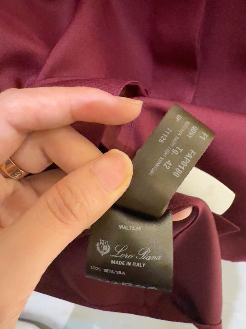 Loro Piana LORO PIANA A wine-red silk shirt Size S / US 4 / IT 40 - 5 Thumbnail