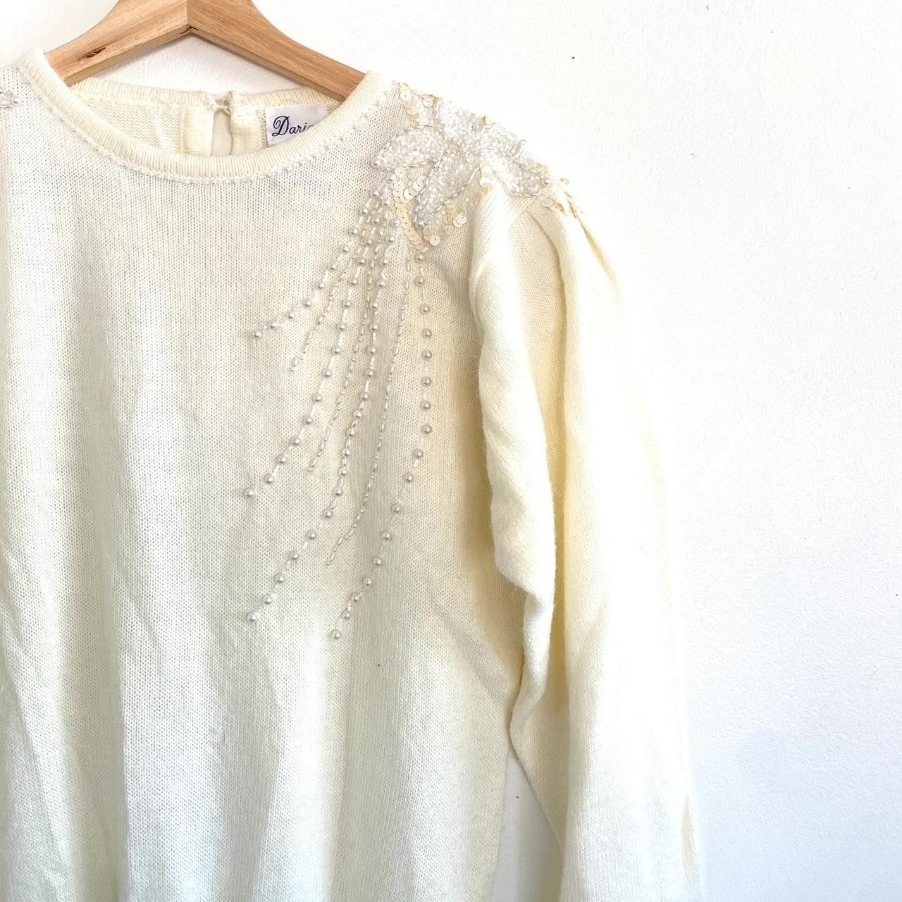 Vintage DARIAN CREAM BEADED SWEATER DRESS WOMENS SIZE MEDIUM VINTAGE Size M / US 6-8 / IT 42-44 - 4 Thumbnail