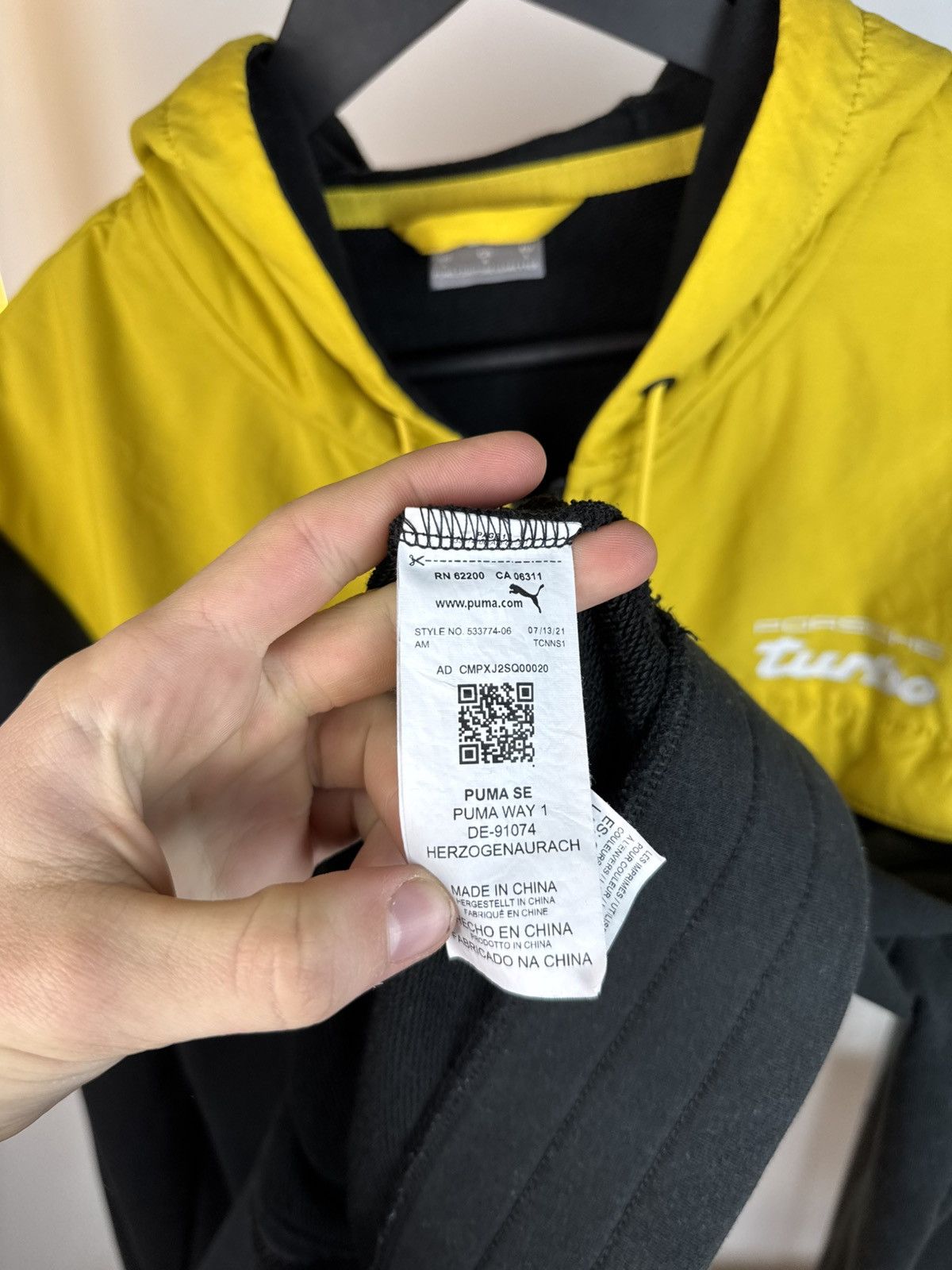 Porsche Design × Puma Porsche Turbo Jacket by Puma Hoodie Hoodie Black / Yellow Size US L / EU 52-54 / 3 - 15 Thumbnail