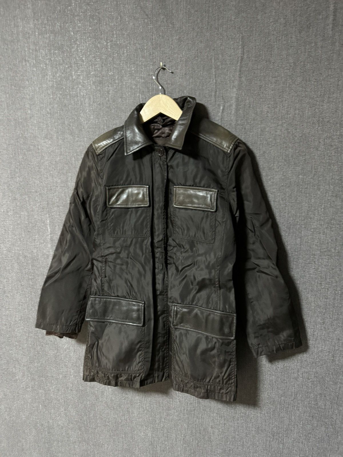 Prada × Vintage Prada Milano Vintage Leather Brown Coat Jacket Size S / US 4 / IT 40 - 1 Thumbnail
