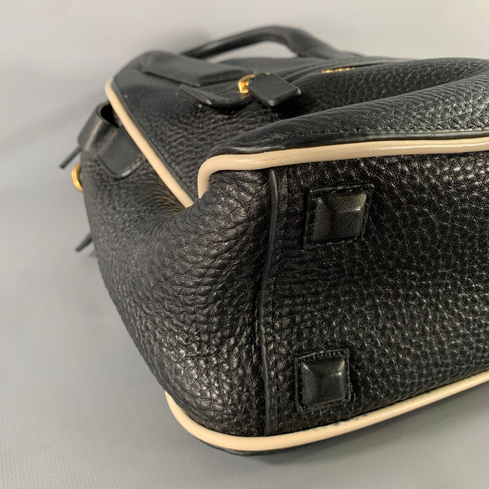Marc Jacobs MARC JACOBS Size Black White Pebble Grain Leather Bags Size ONE SIZE - 8 Thumbnail