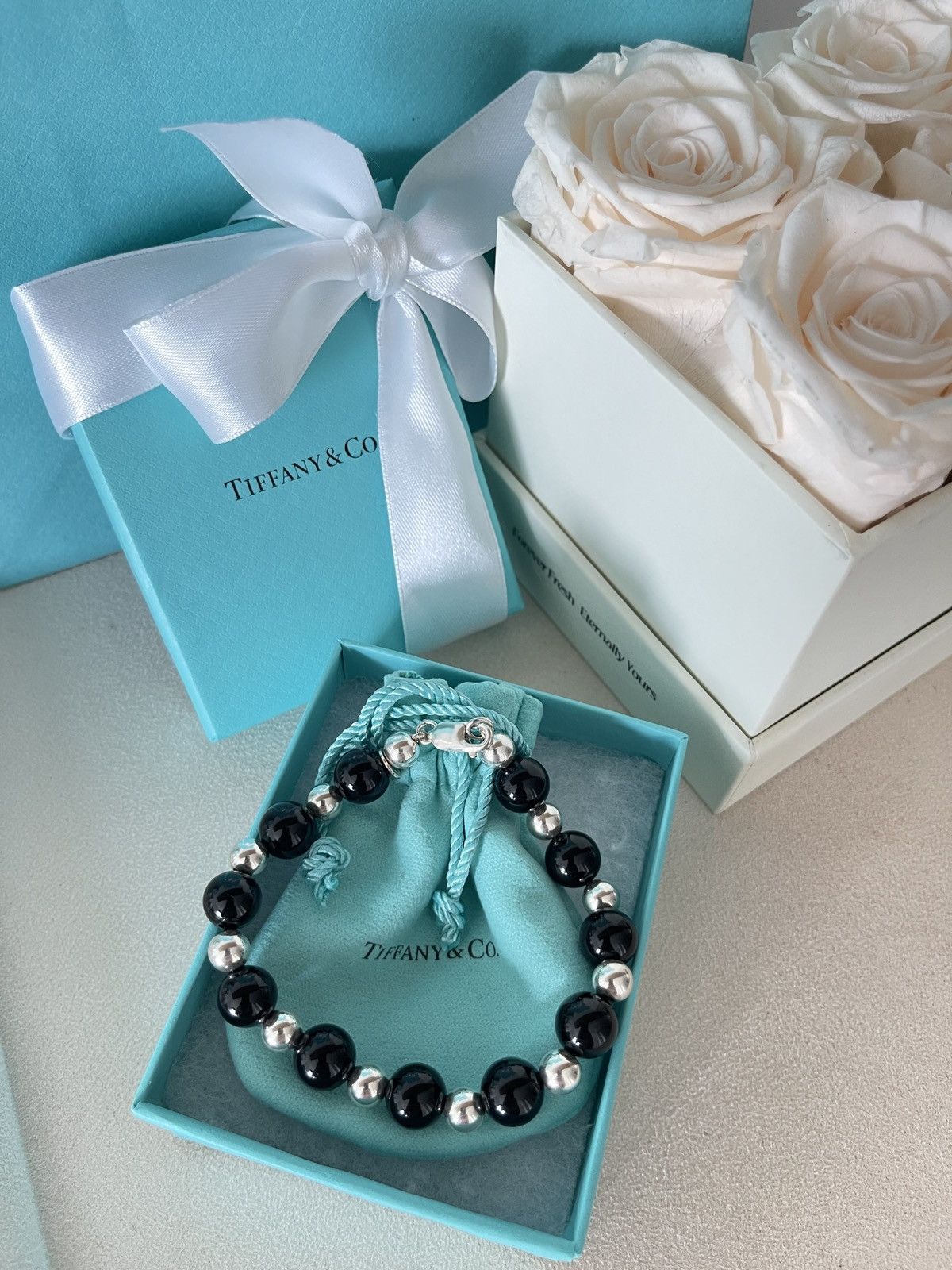 Tiffany & Co. Tiffany & Co. Black Onyx Silver Bracelet 10 mm Sz 8” in Size ONE SIZE - 12 Thumbnail