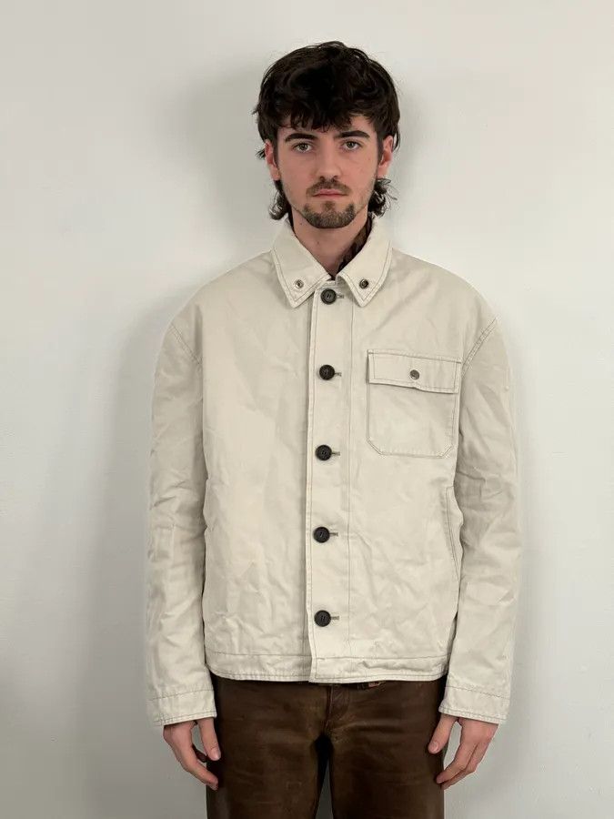 Acne Studios Acne Studios White Creamy Worker Buttoned Jacket Size US M / EU 48-50 / 2 - 2 Thumbnail