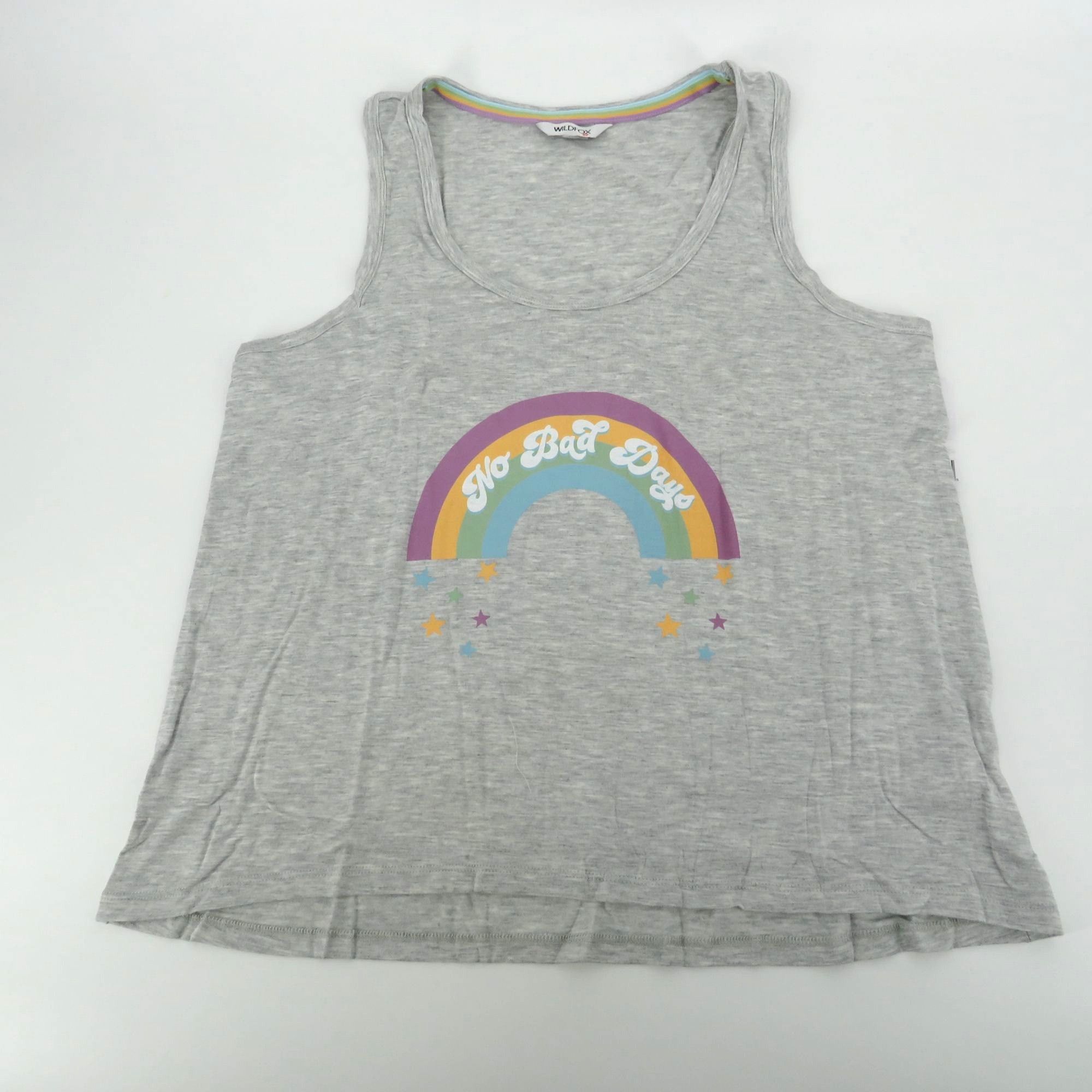 Wildfox Wildfox Women's Gray Pajama Set Rainbow Tank Top Shorts Smal Size ONE SIZE - 2 Thumbnail