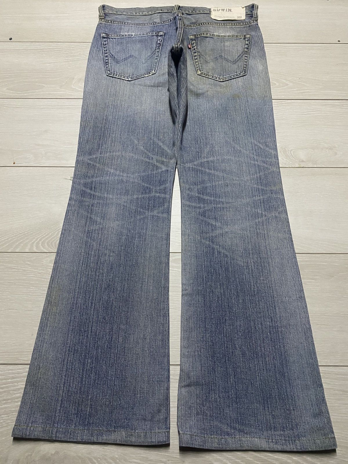 Edwin Excluxive Vintage Edwin Washed Distressed Flare Jeans Size US 33 - 2 Thumbnail