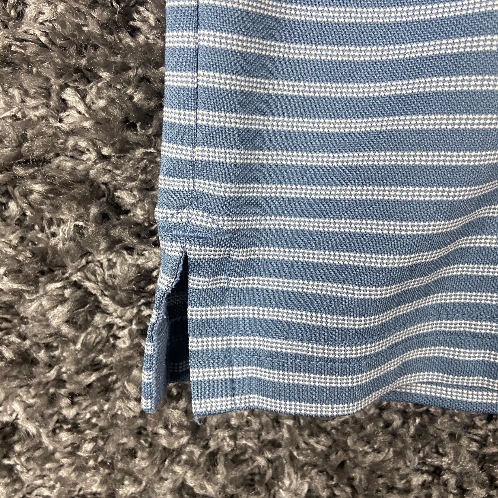 Vintage GREG NORMAN Play Dry Five Iron Polo Shirt Men M Blue Striped Polo M Mens Size US M / EU 48-50 / 2 - 2 Thumbnail