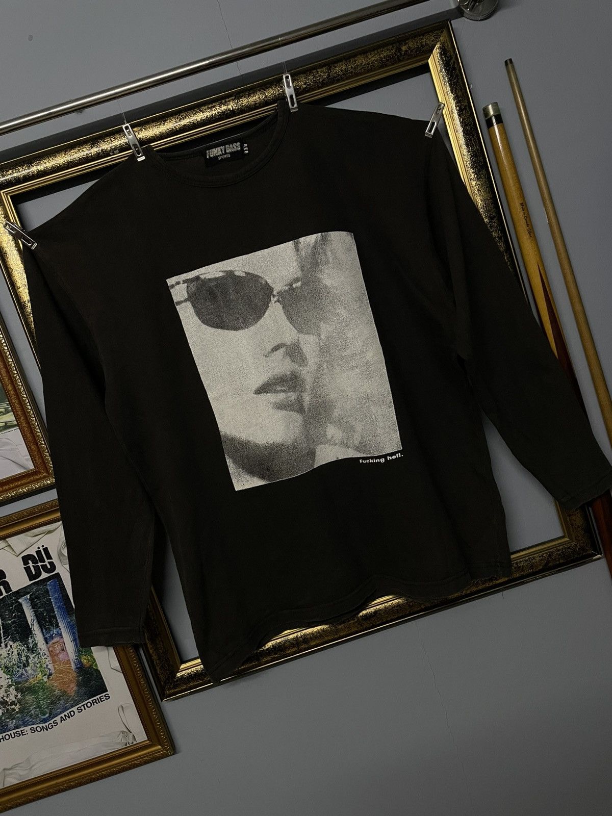 Designer × Japanese Brand × Vintage Vintage 1990s Designer Funky Bass ‘Fucking Hell’ Photo Tee Size US M / EU 48-50 / 2 - 2 Thumbnail