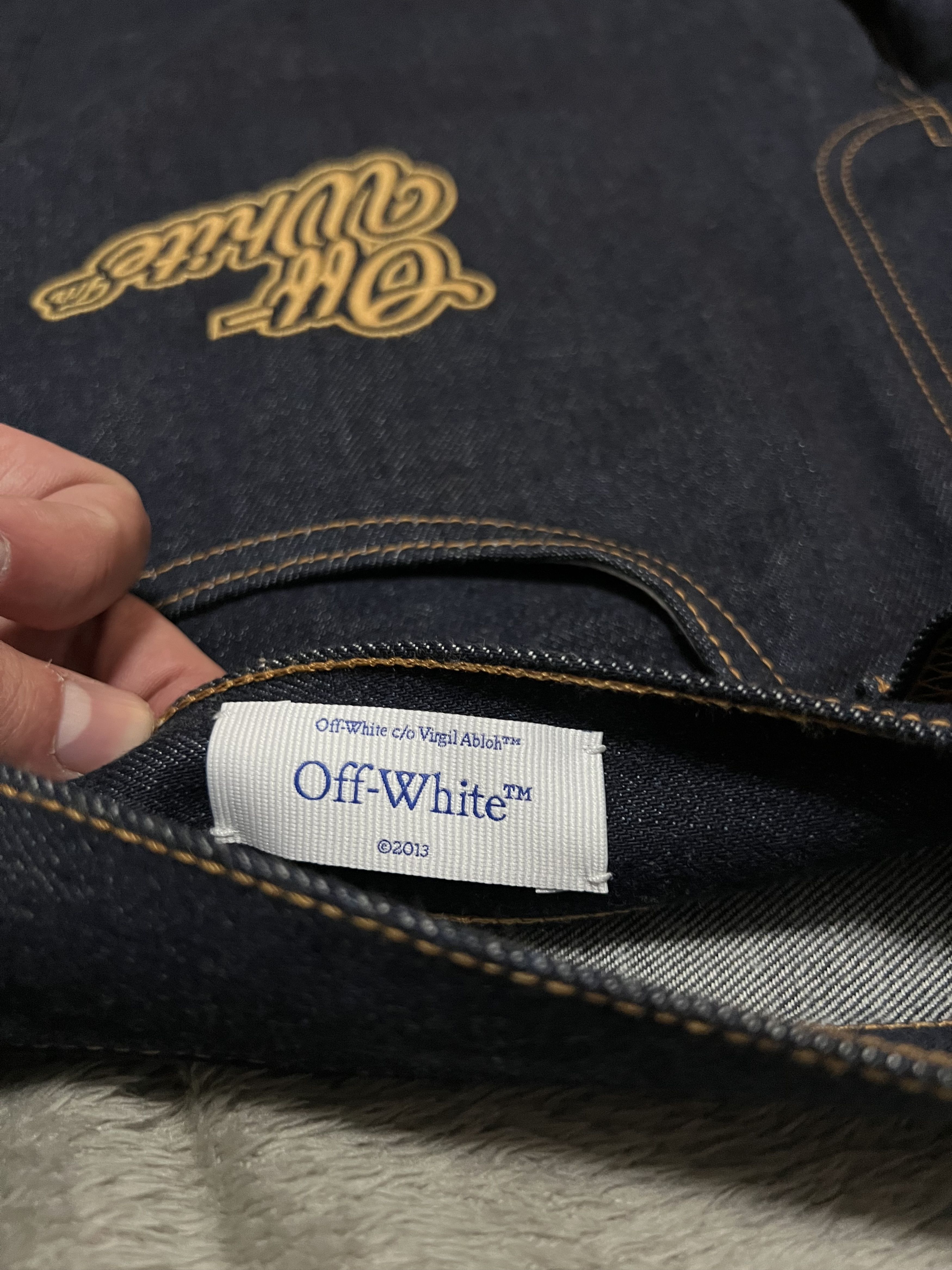 Off-White Off-White SS24 “90s Logo” Raw Blue Flare Jeans - W31 Size US 31 - 5 Thumbnail