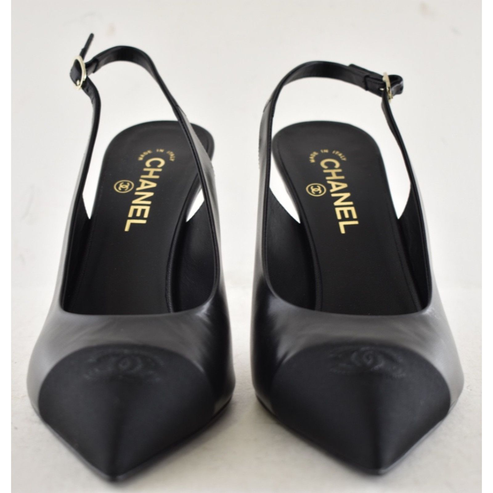 Chanel Chanel 24A Black Leather CC Logo Slingback Pump Size 42 Size US 12 / IT 42 - 7 Thumbnail