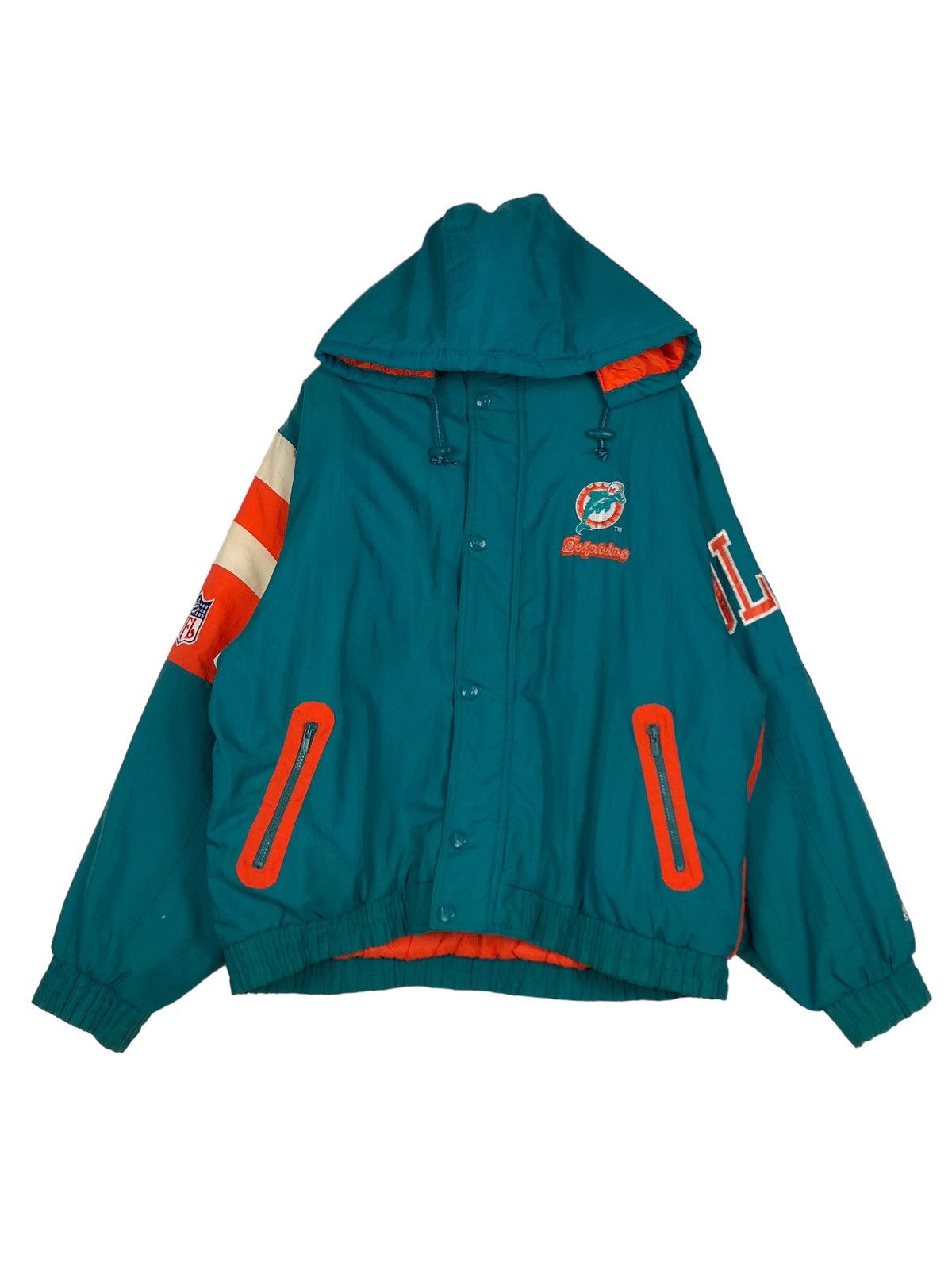 NFL 🔥90’s Vintage Bomber Jacket Starter NFL Dolphins Big Logo Size US M / EU 48-50 / 2 - 1 Thumbnail