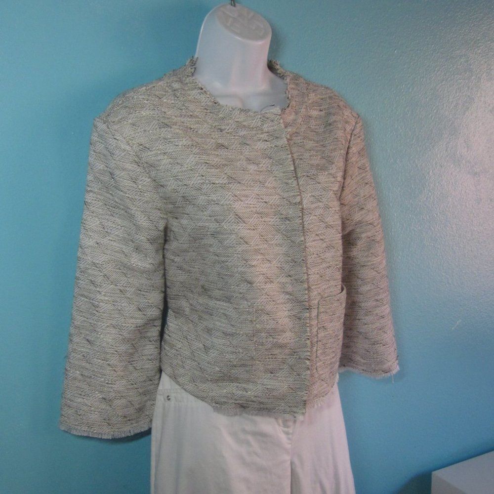 Limi Feu Mimi Mua Cropped Summer Tweed Snap Front Blazer Womens Size Size S / US 4 / IT 40 - 15 Thumbnail