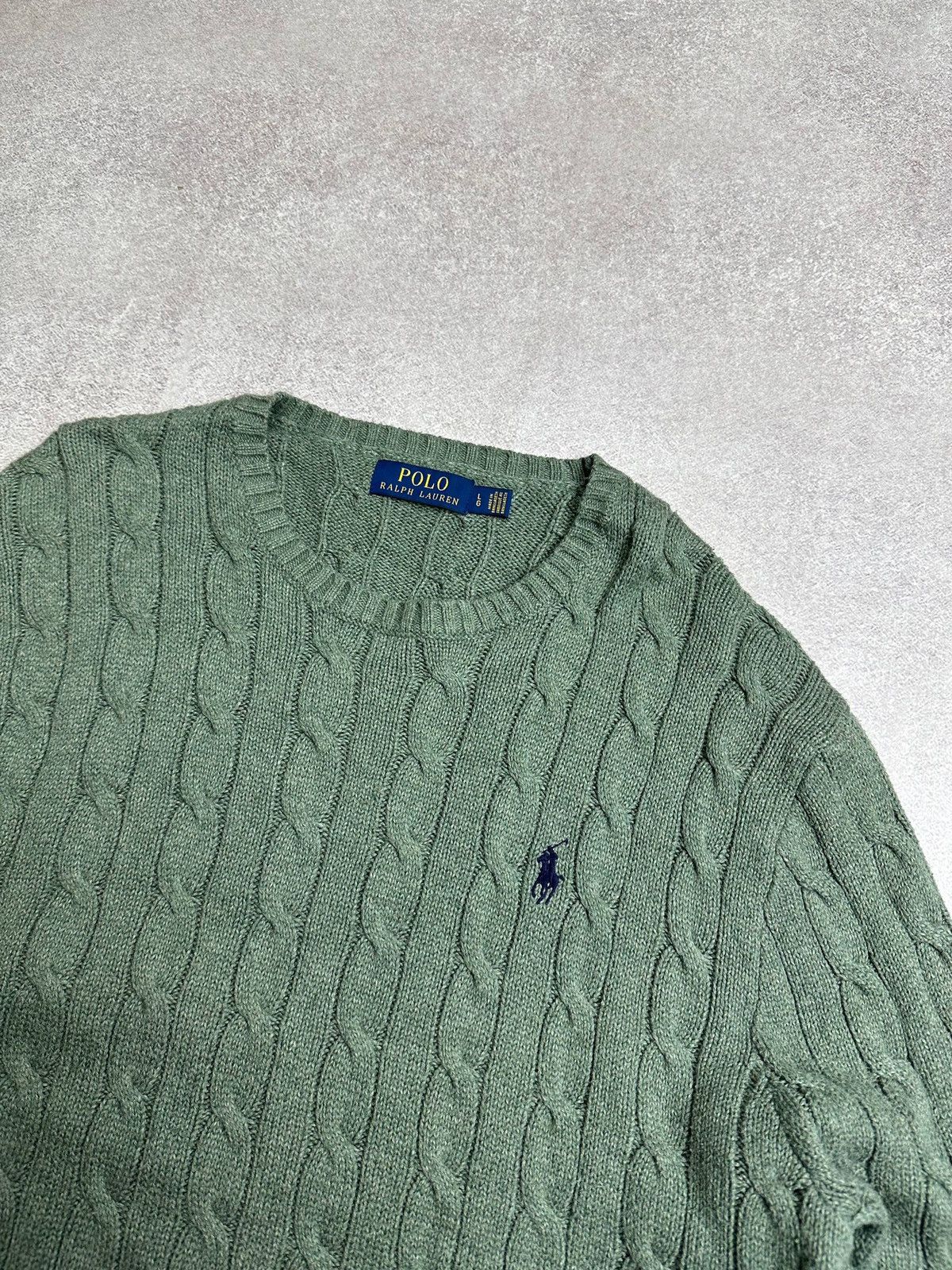 Polo Ralph Lauren Vintage Polo Ralph Lauren Cable Knit Sweater Mens Old Money Size US L / EU 52-54 / 3 - 2 Thumbnail