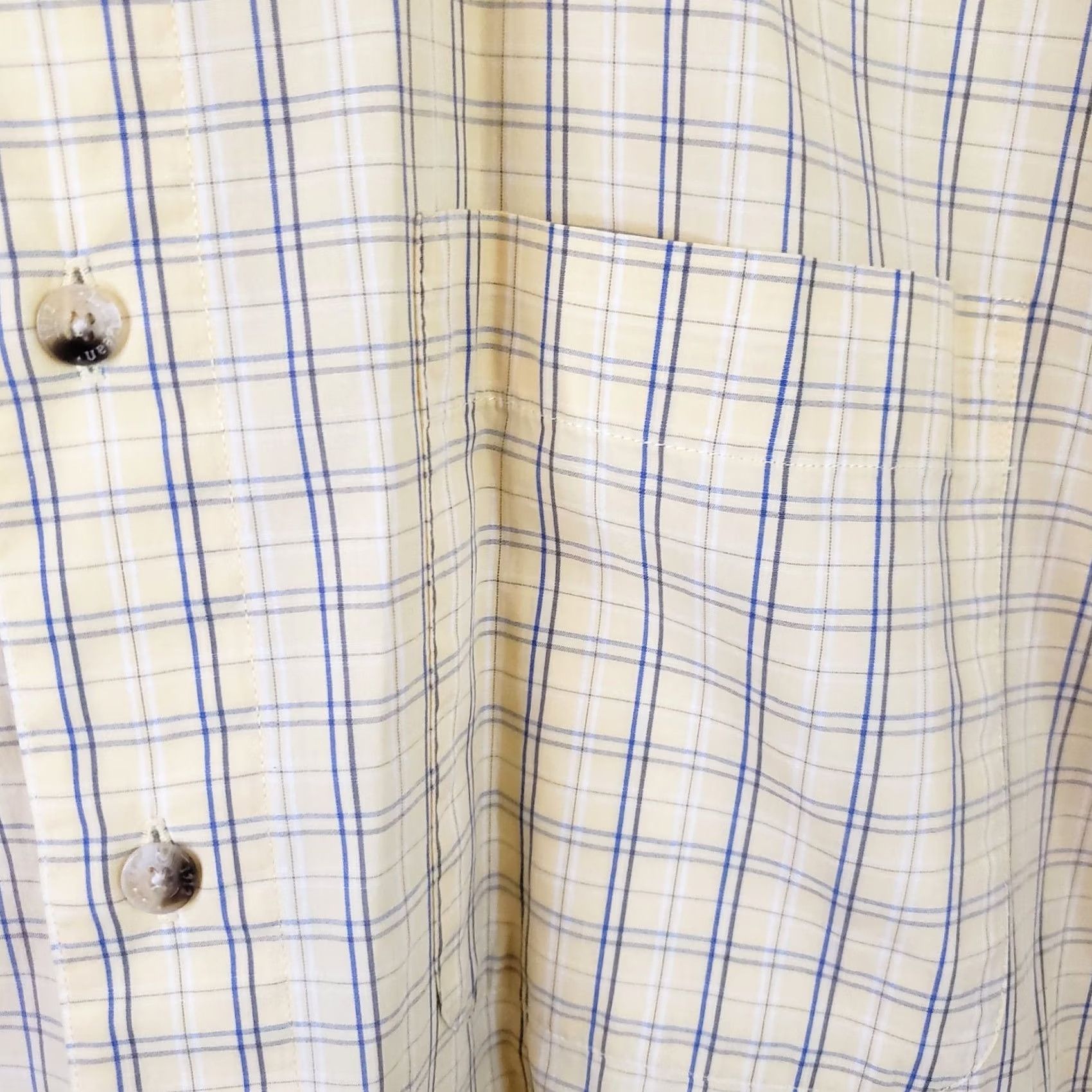 Vintage LL Bean Shirt Men's M Button-Down Short Sleeve Yellow Plaid 100% Cotton Front Pocket Button-Up Casual Business Formal Size US M / EU 48-50 / 2 - 4 Thumbnail