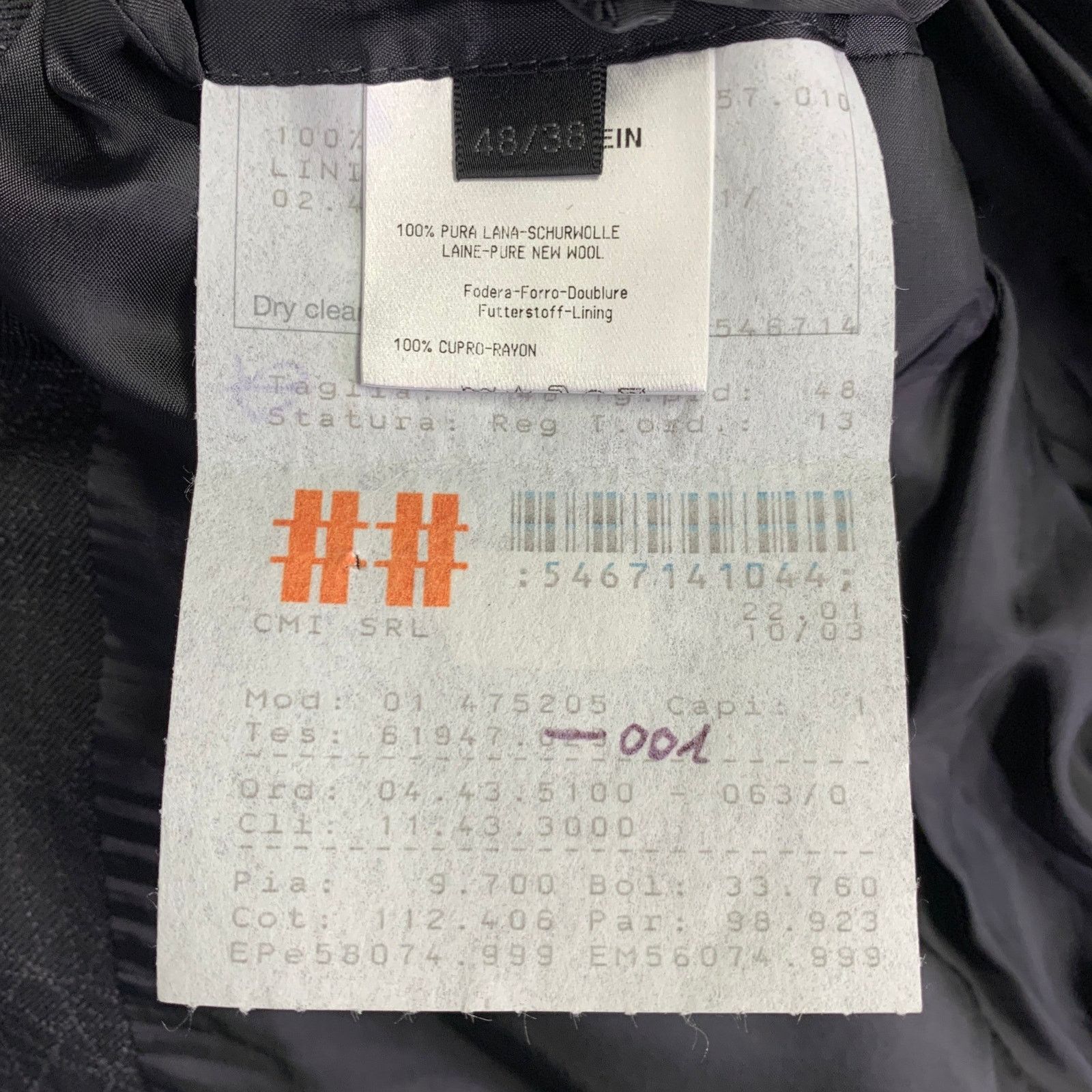 Calvin Klein CALVIN KLEIN Black Grey Lines Virgin Wool Tuxedo Sport Size 38R - 8 Thumbnail