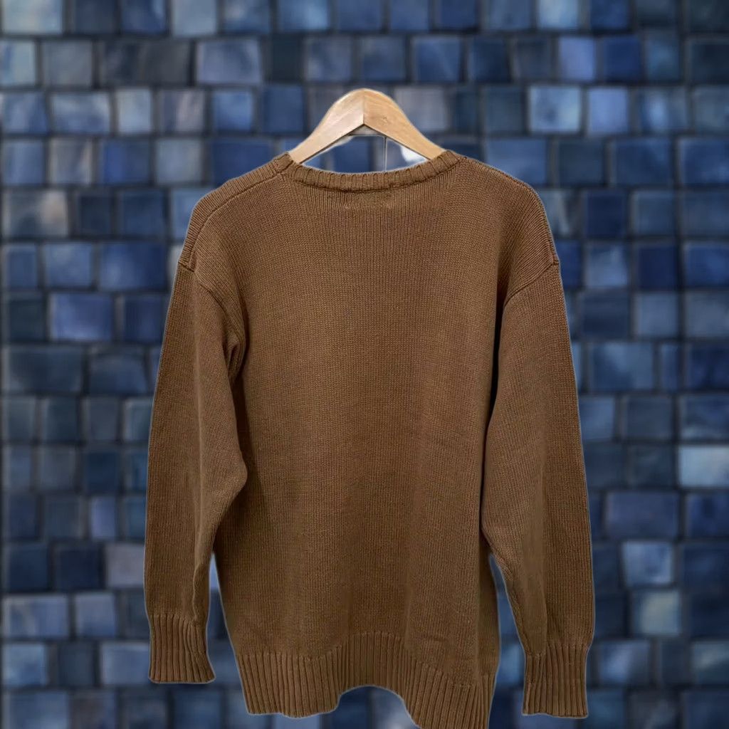 Ralph Lauren VINTAGE RRL Ralph Lauren Sweater L Camel Cotton-knit Mens 90's Pullover Casual Size US L / EU 52-54 / 3 - 1 Thumbnail