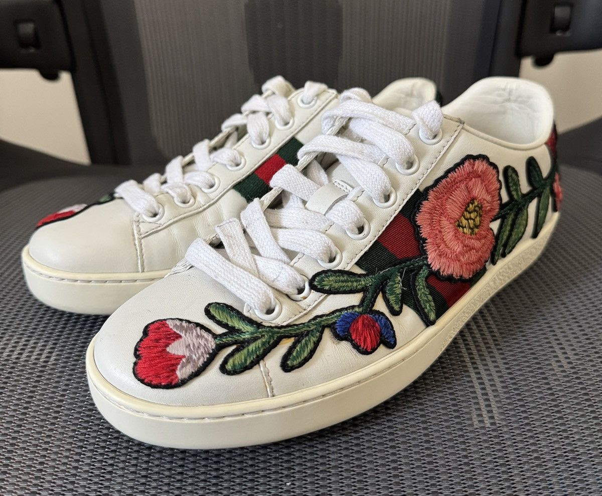 Gucci Gucci Wmns Ace Embroidered 'Floral' Sneakers size 35 EU Size US 5 / IT 35 - 3 Thumbnail