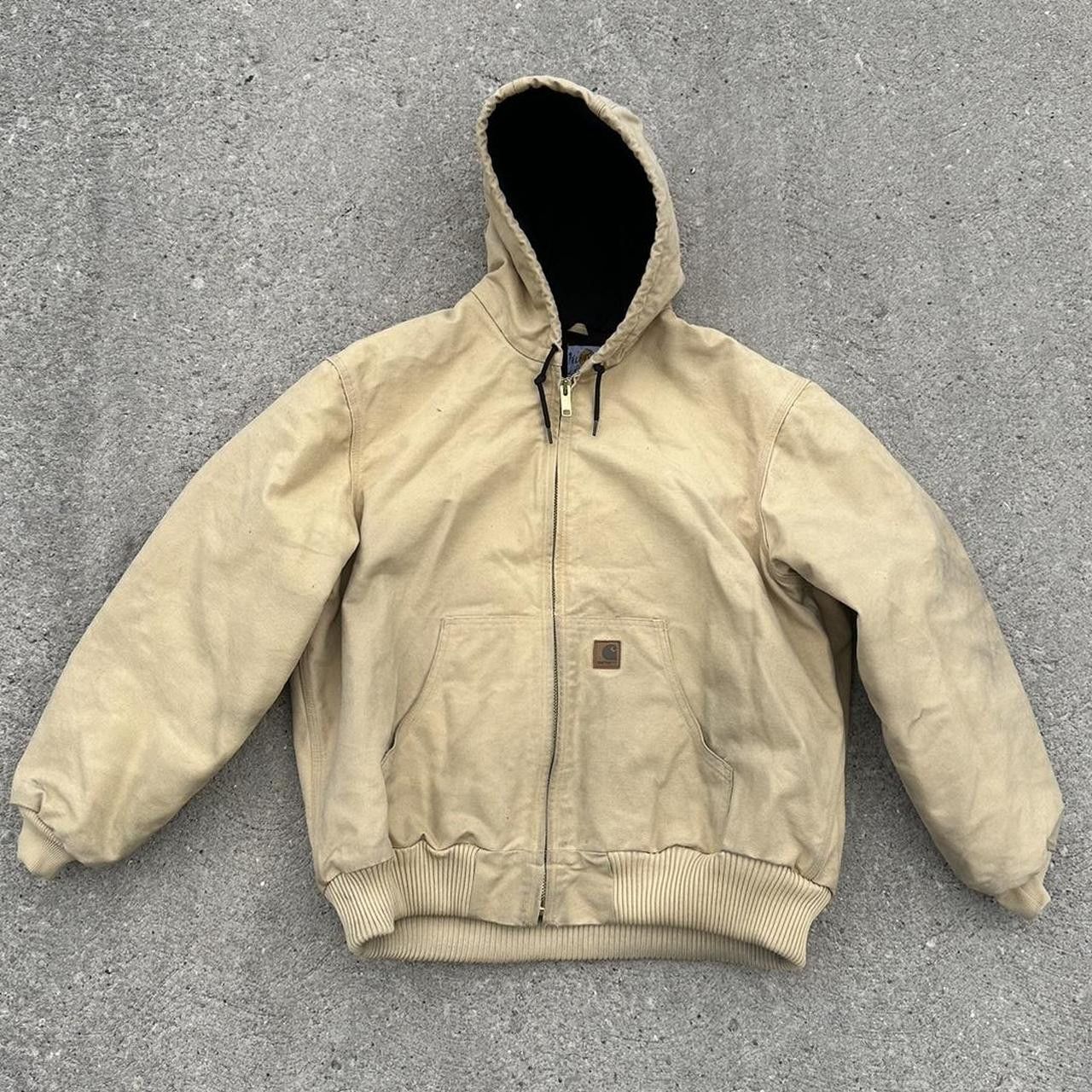 image of Carhartt Hooded Workwear Jacket in Tan, Men's (Size XL)