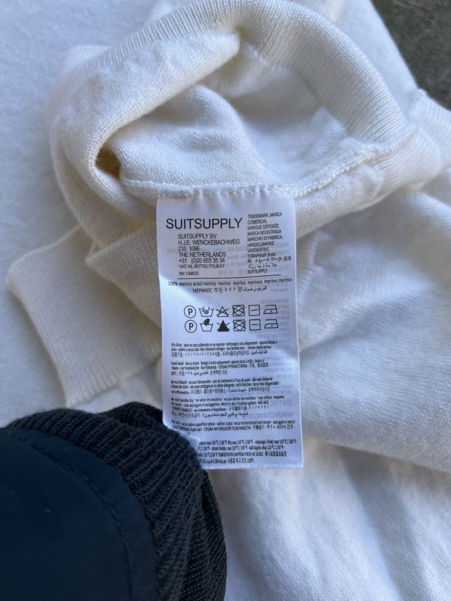 Suitsupply Suitsupply Merino Wool Sweater Cream Crew Neck Luxury Size US L / EU 52-54 / 3 - 6 Thumbnail