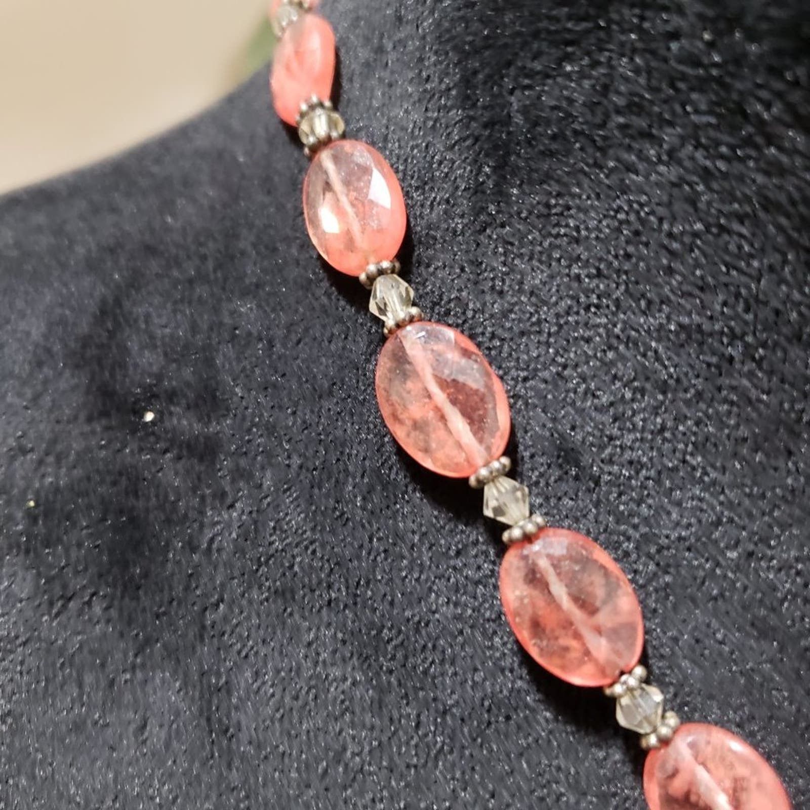 Other Womens Fashion Pink Color Rhinestones Beaded Collar Necklace Size ONE SIZE - 5 Thumbnail