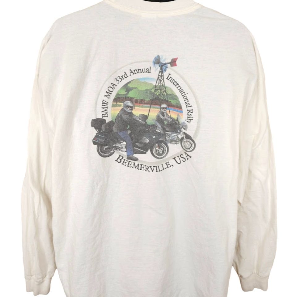 BMW VINTAGE BMW Rally T Shirt Mens Size 2XL White Beemerville Biker Motorcycle Automobile Racing Double-Sided BMW Shirt 2XL Mens White Vintage Size US XXL / EU 58 / 5 - 4 Thumbnail