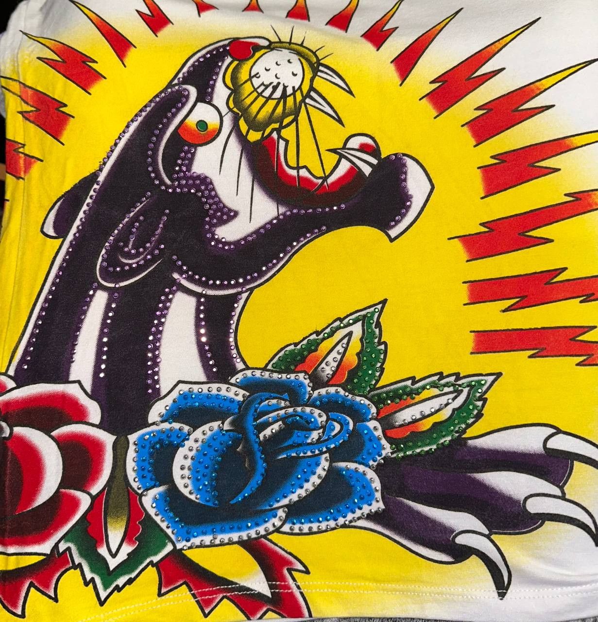 Ed Hardy Ed Hardy RETRO TIGER glitter short sleeve Y2K made in USA Size M / US 6-8 / IT 42-44 - 4 Thumbnail