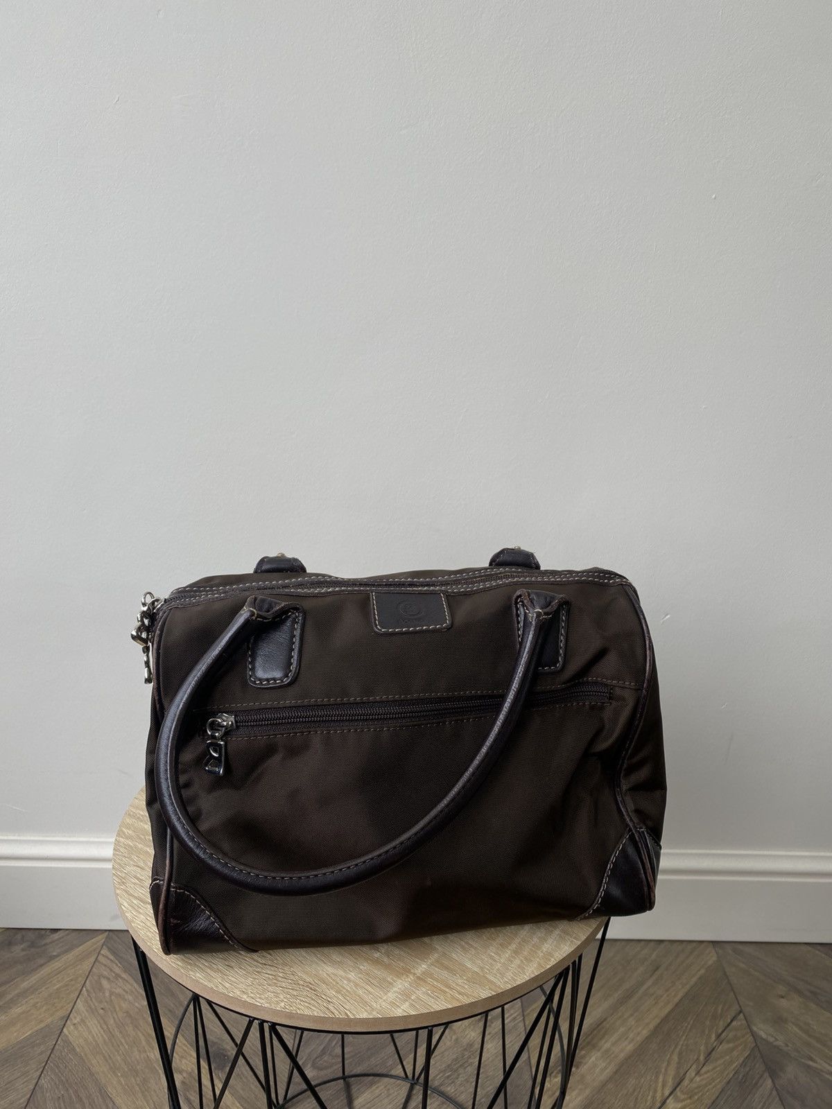 Bogner Vintage Brown Chocolate Nylon/Leather Tote Handbag Bogner Size ONE SIZE - 3 Thumbnail