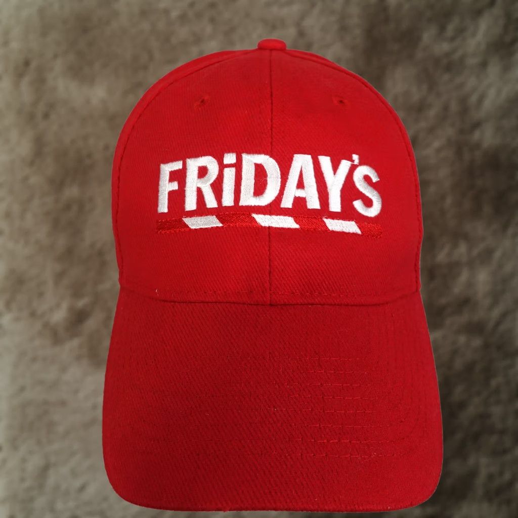 Logo 7 TGI FRIDAY'S LOGO WORK EMPLOYEE BAR & GRILL BASEBALL HAT CAP RED Size ONE SIZE - 1 Thumbnail
