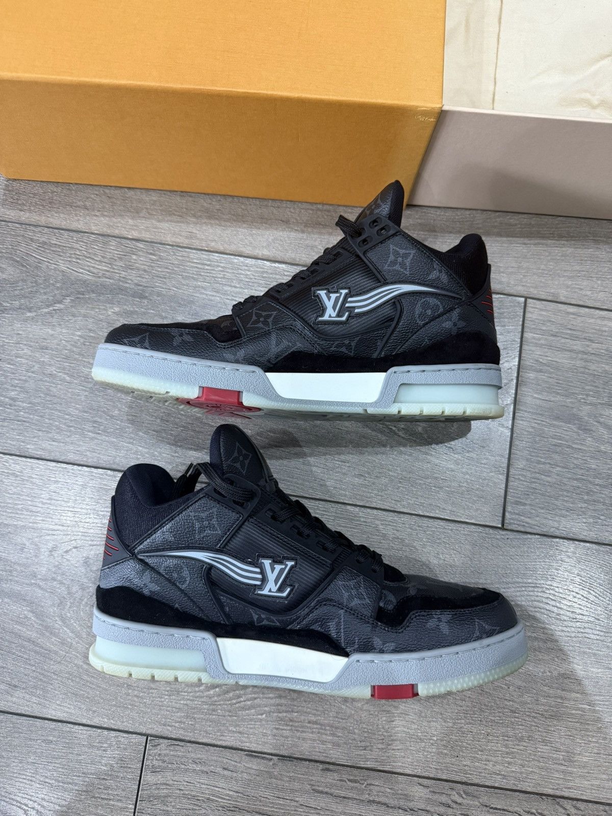 Louis Vuitton Louis Vuitton Eclipse Hi-tops RARE Size US 7 / EU 40 - 4 Thumbnail