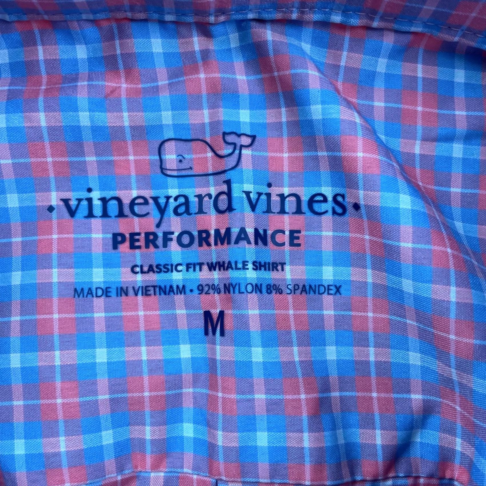 Vineyard Vines Vineyard Vines Shirt Mens M Blue Men Performance Classic Whale Pink Plaid Size US M / EU 48-50 / 2 - 3 Thumbnail