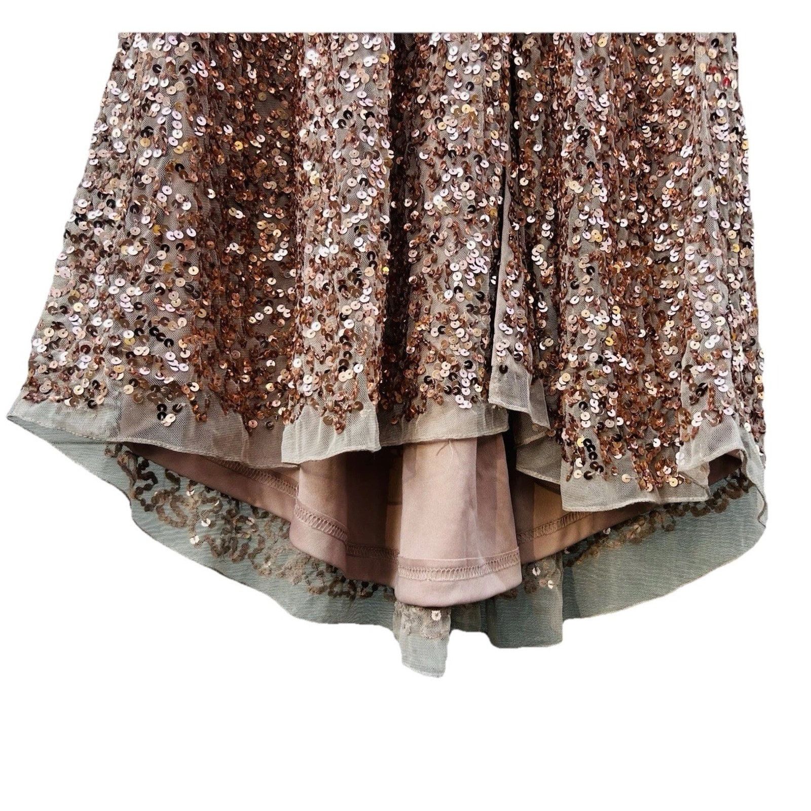 Other Mac Duggal V-Neck Slit Sequined Wrap Gown Size 4 Rose Copper Size S / US 4 / IT 40 - 22 Thumbnail
