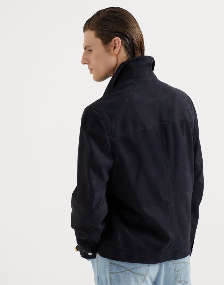 Brunello Cucinelli o1w1db10825 Leather Jacket in Navy Blue Size US XL / EU 56 / 4 - 5 Thumbnail