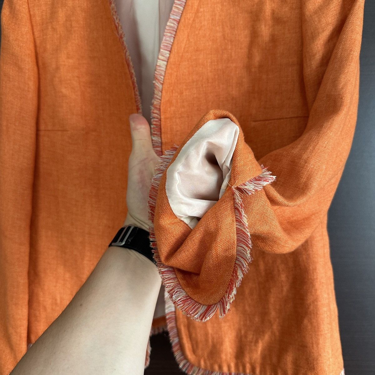 Designer Bernard Zins Made in France Lin Linen Blazer Jacket Coat M Size M / US 6-8 / IT 42-44 - 6 Thumbnail