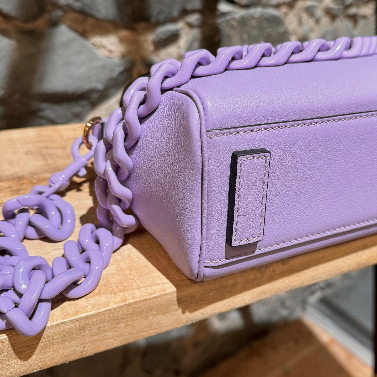 Versace Versace Lilac Leather La Medusa Small 2 Way Handbag Size ONE SIZE - 8 Thumbnail