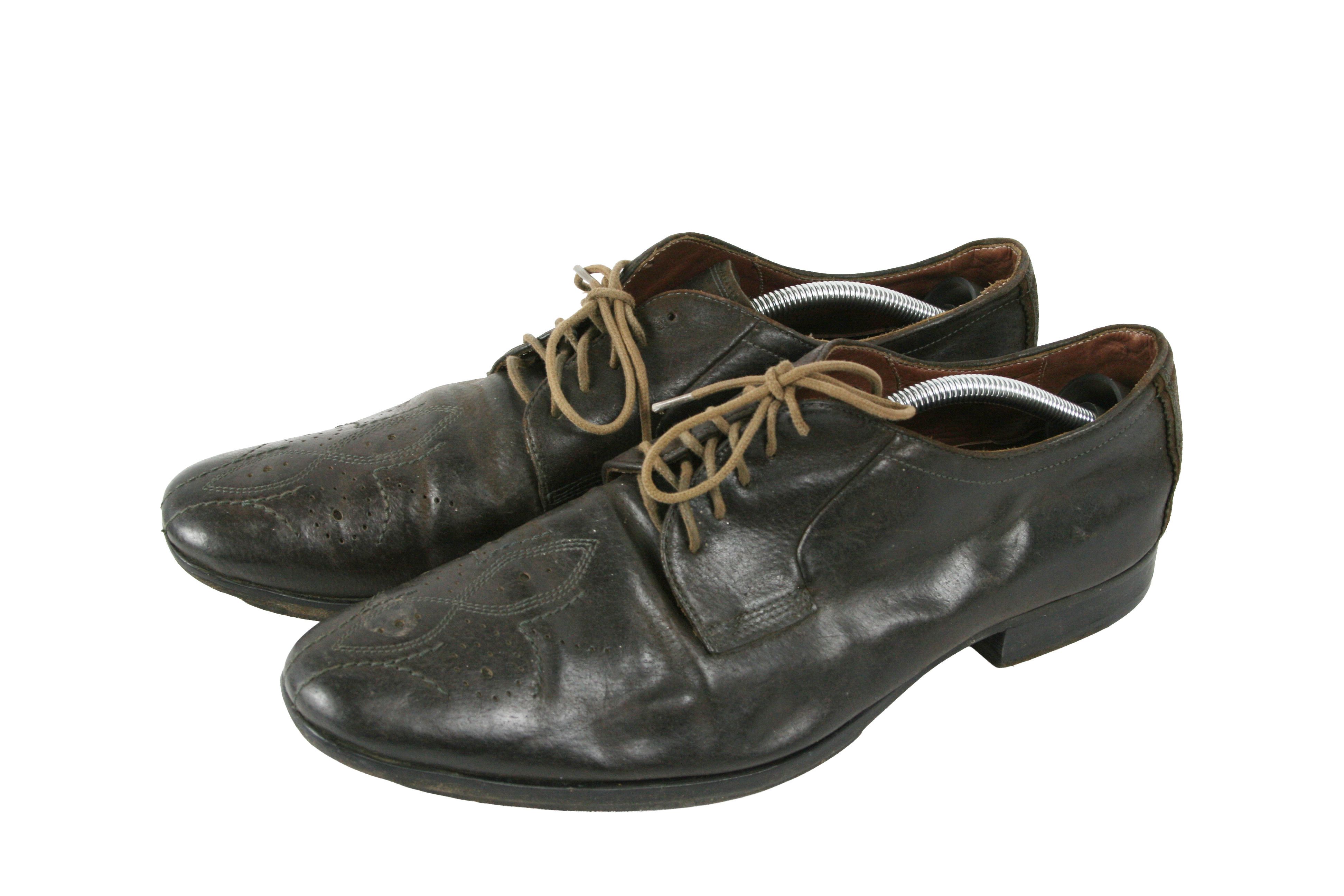 Hugo Boss 00S Avant Garde Perforated Leather Derby Vintage Size US 12 / EU 45 - 3 Thumbnail