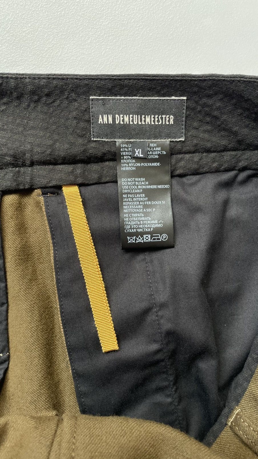 Ann Demeulemeester Moss Green Wool Utility Trousers Size US 36 / EU 52 - 4 Thumbnail