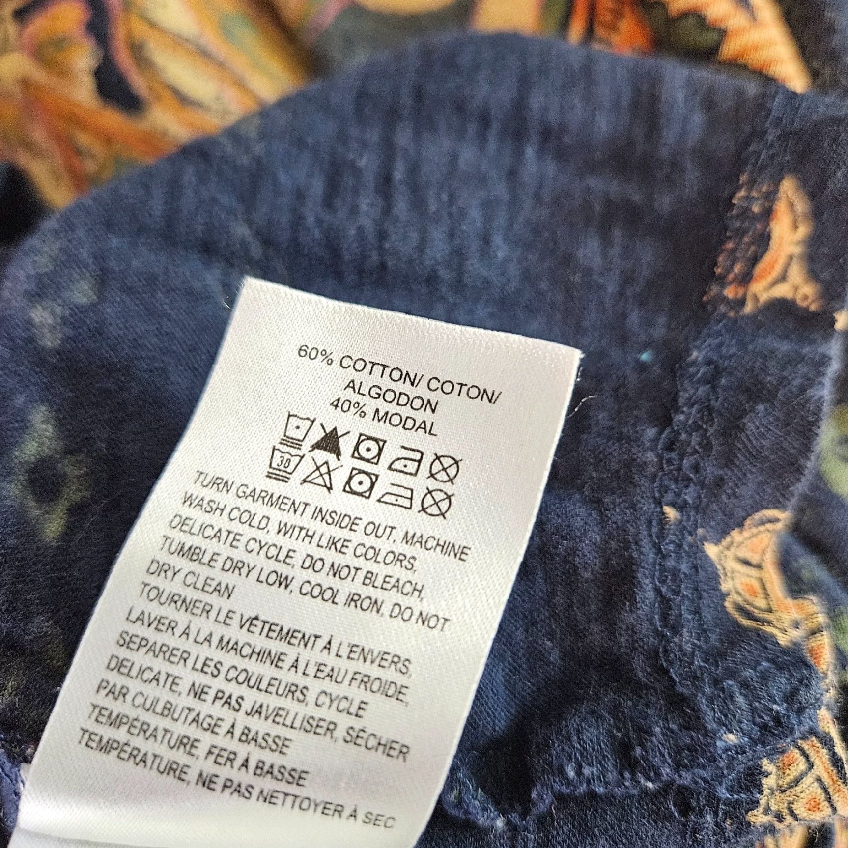 Lucky Brand Lucky Brand Womens Tee 1X Blue Orange Cotton Blend Short Sleeve Shirt Womens 1X Blue Orange Cotton Blend Short Sleeve T-Shirt Size 40" / US 18 - 4 Thumbnail