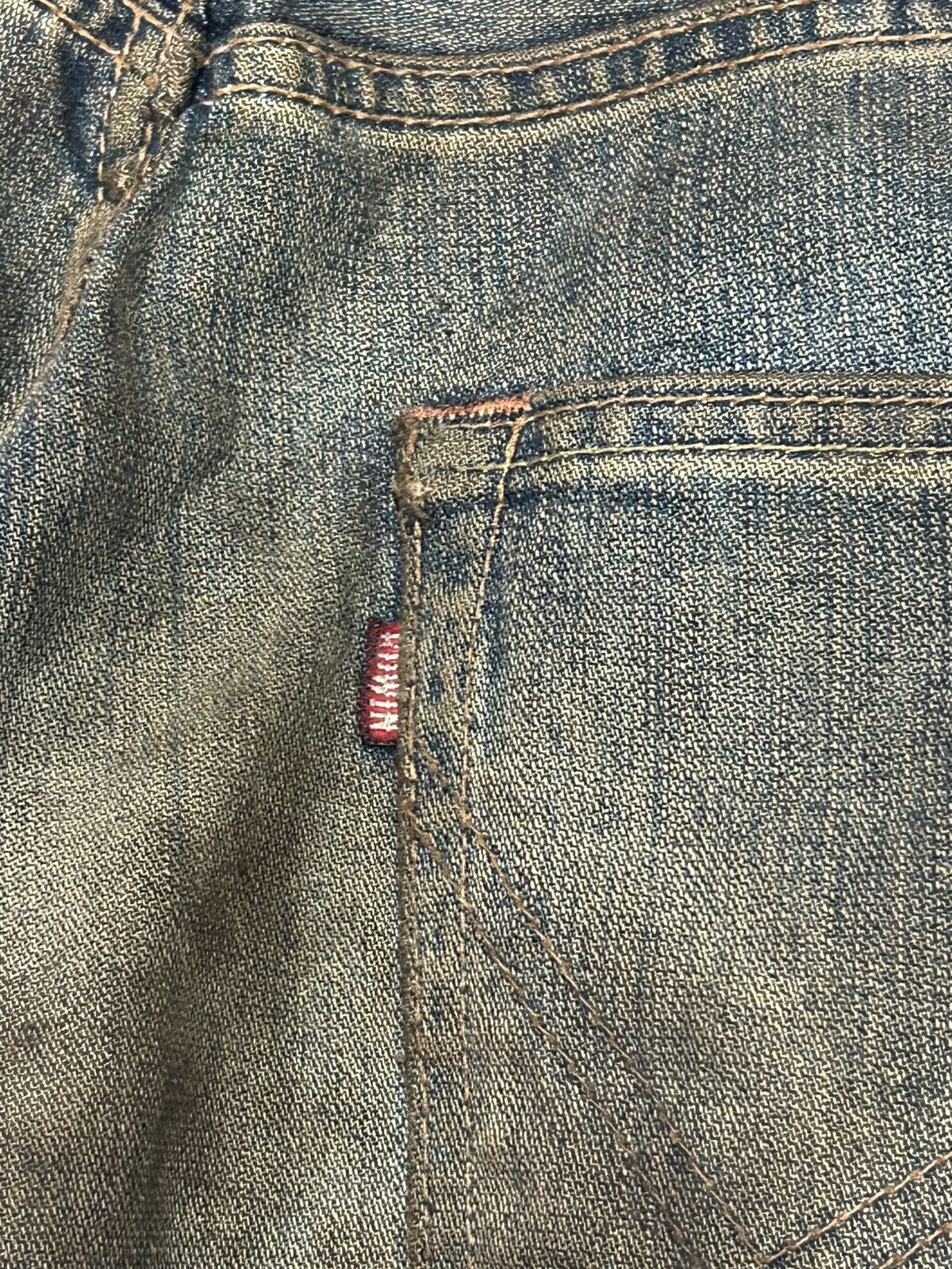 Edwin Vintage Edwin XV Japan Mud Washed Dirty Baggy Distressed Size US 31 - 16 Thumbnail