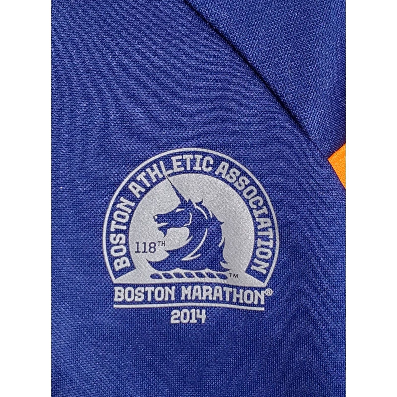 Adidas Adidas Track Jacket Climalite Boston Marathon 2014 Navy Blue Orange Stripes L Men's Heavyweight Full Zip Pockets Size US L / EU 52-54 / 3 - 7 Thumbnail
