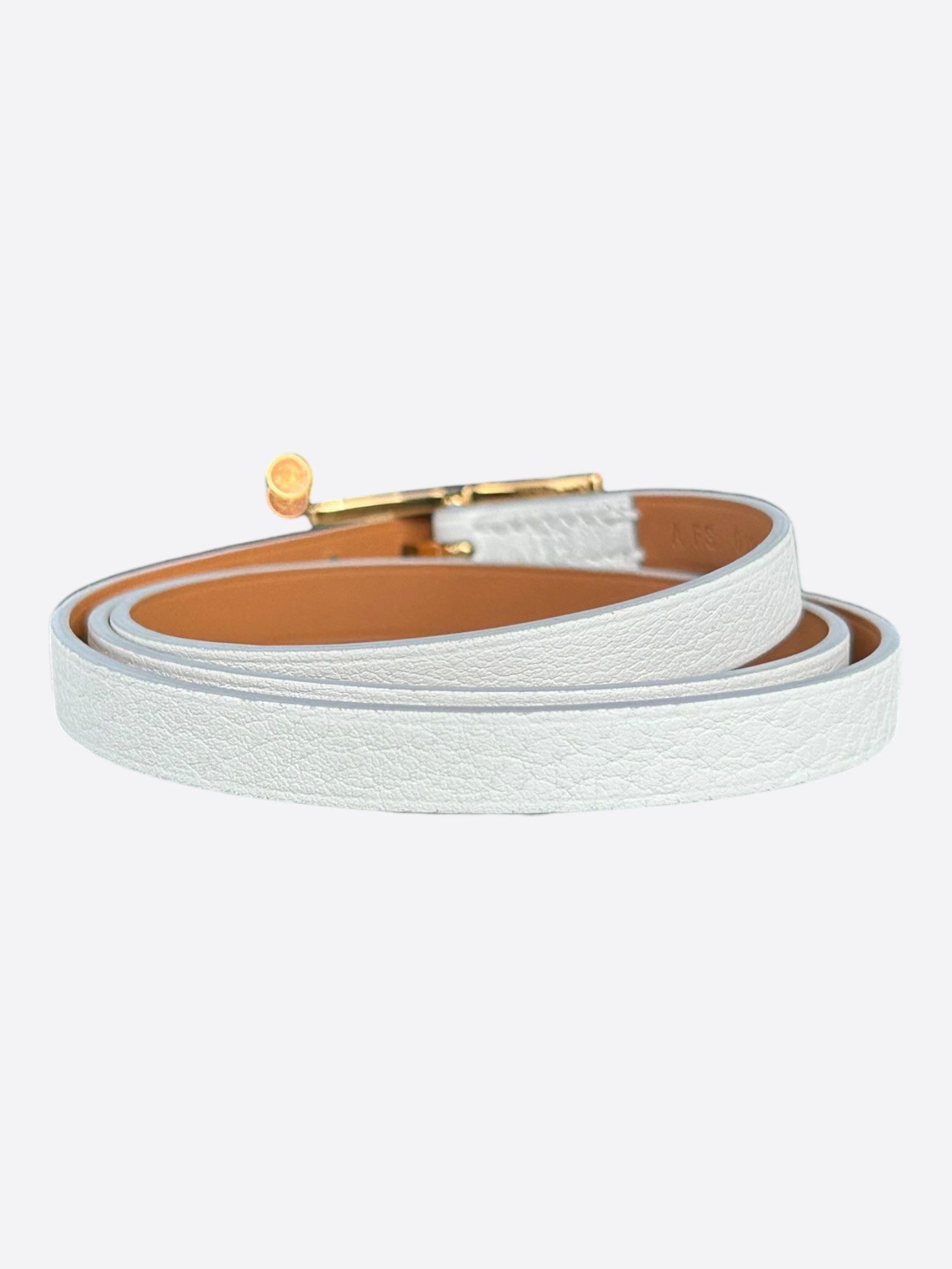 Hermes White Swift & Gold Hardware Behapi Double Tour Bracelet Size ONE SIZE - 2 Thumbnail