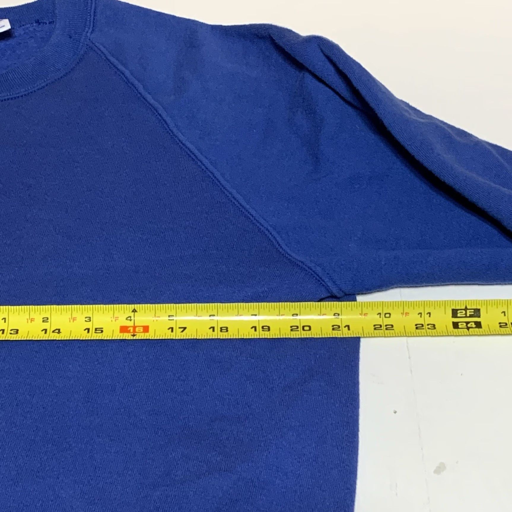 Jerzees VINTAGE Jerzees Sweatshirt Crew Neck Mens Sweatshirt XL L/M Blue 90s Retro Grunge USA Stains Pattern Solid Long Sleeve Vintage Size US L / EU 52-54 / 3 - 5 Thumbnail